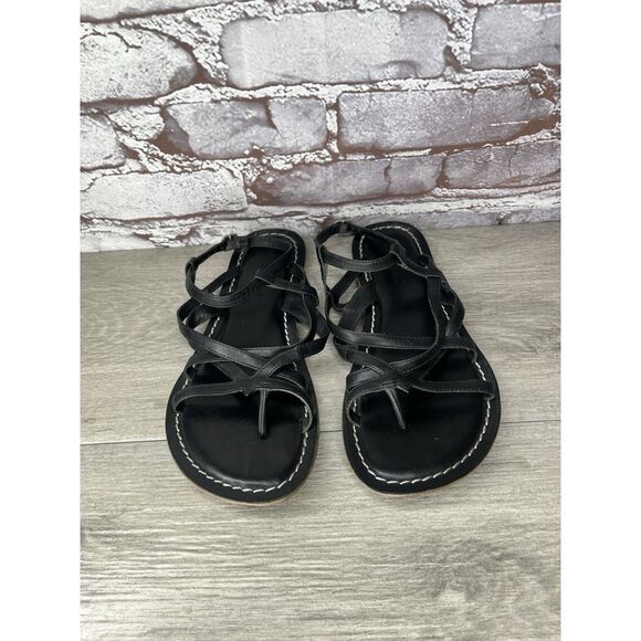 Bernardo Black Leather Gladiator Strappy Thong Sandals Women Sz 7.5M US/38EU - Picture 12 of 16